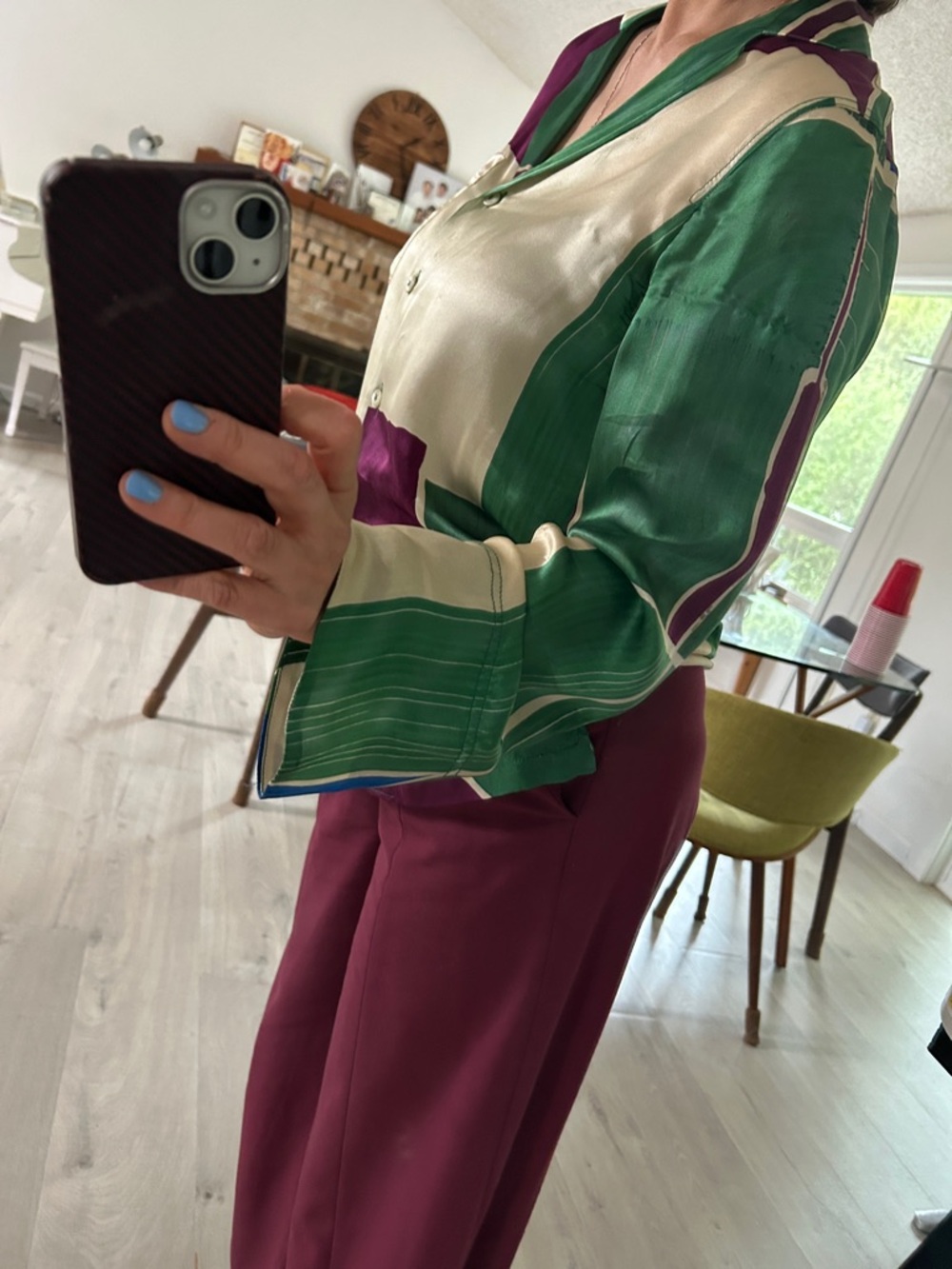 100% silk Zara Blouse (runs large)